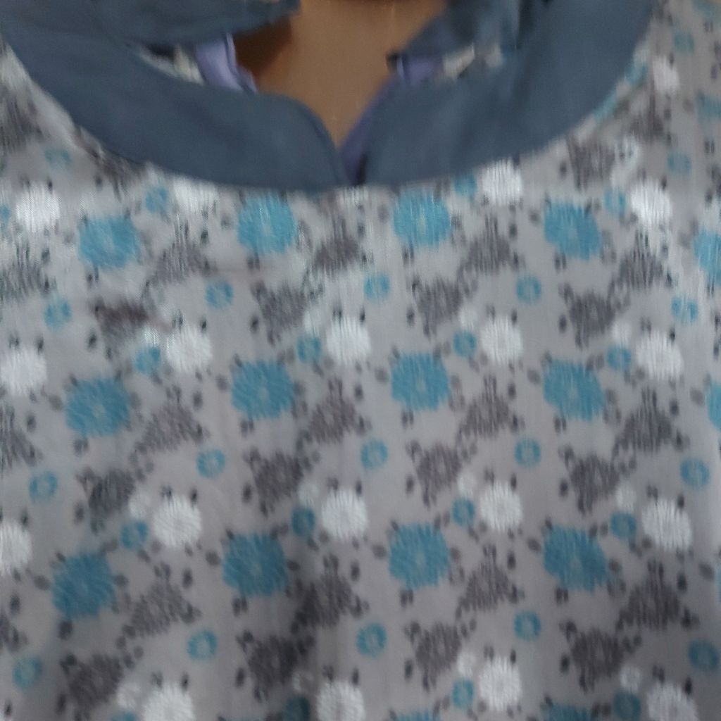 Gamis  Jumbo Abu Motif bunga sakura nan cantik