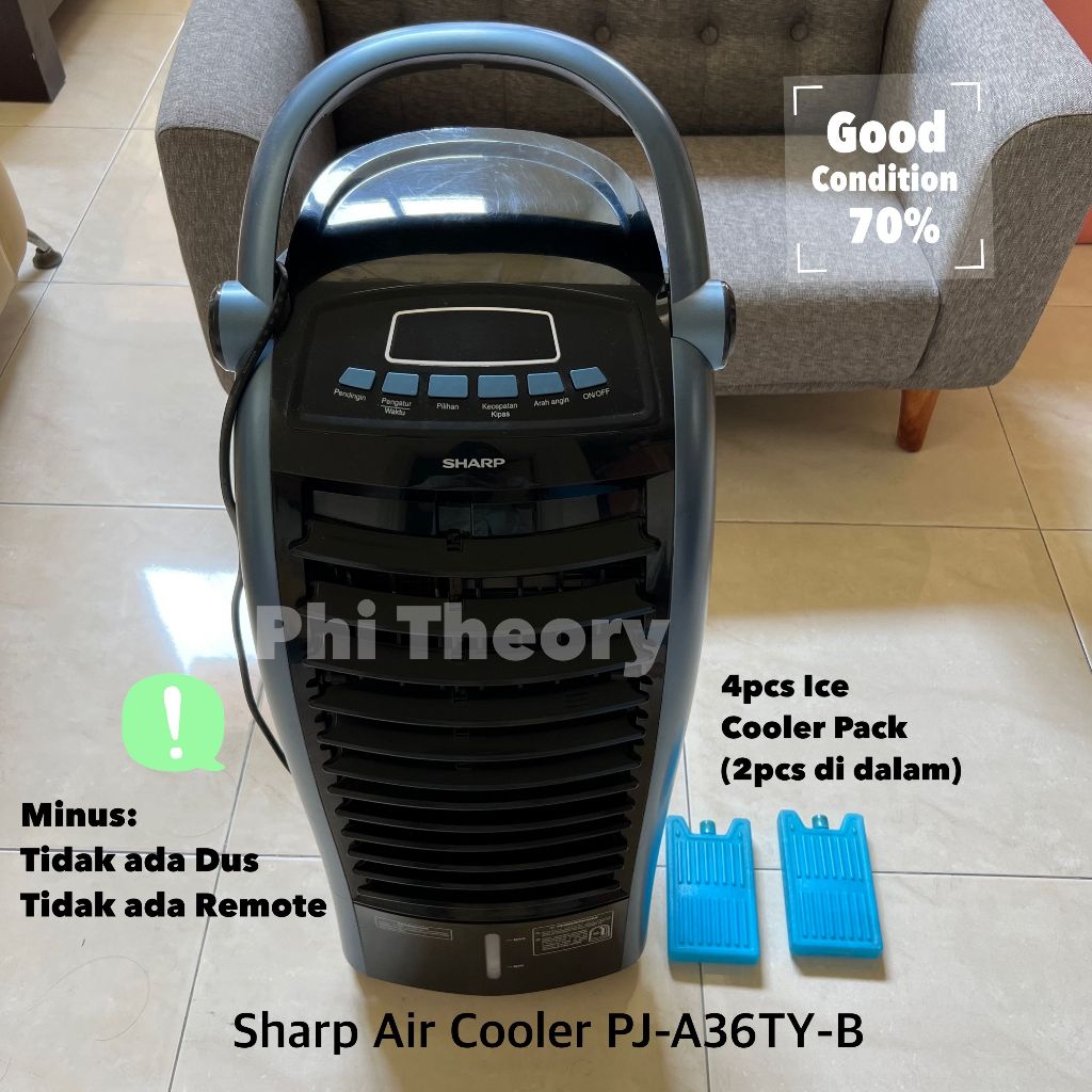 Sharp Air Cooler PJ-A36TY-B / AC Portable Ruangan Pendingin Kipas Angin