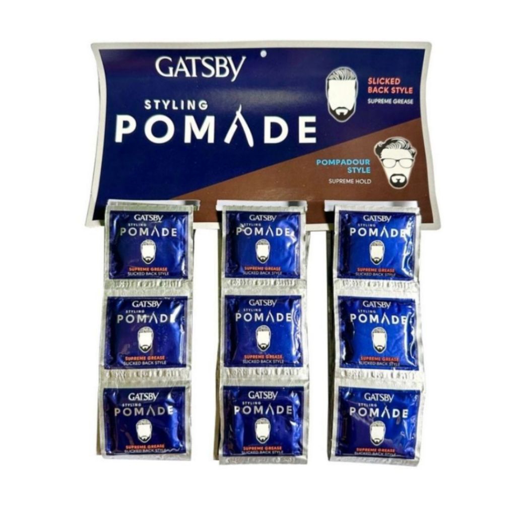 12 Sachet Gatsby Pomade, Styling Rambut, Gatsby WG, THC, Minyak Rambut