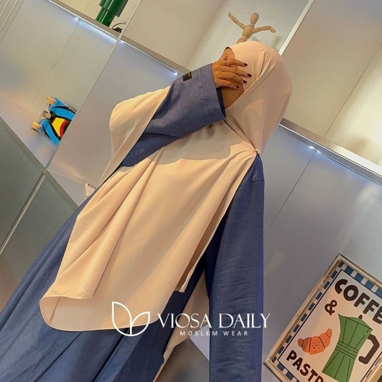 Viosa Daily - KIMMY Abaya Daily Dress Kimono Motif Polos (Abaya Only)