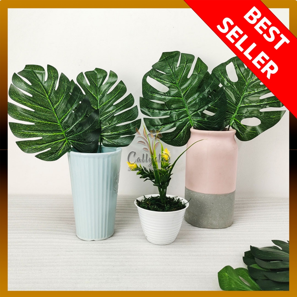 COD DAUN JARI- JARI /MONSTERA ARTIFICIAL DEKORASI JANDA BOLONG/DAUN DEKOR TERMURAH/BUNGA DAN DAUN MU