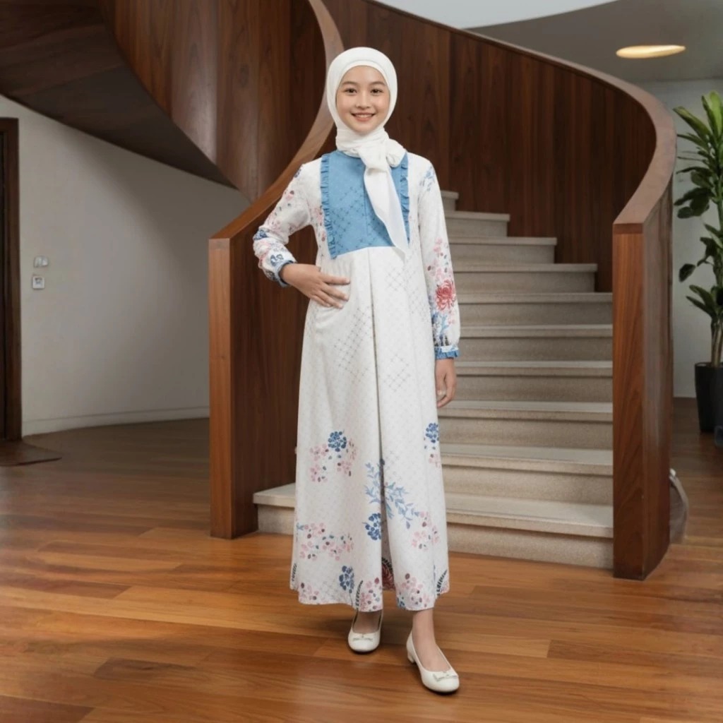 Zoya Moana Dress Girl - Gamis Muslimah Anak Perempuan - Bahan Poly Airflow - Zoya Superstore