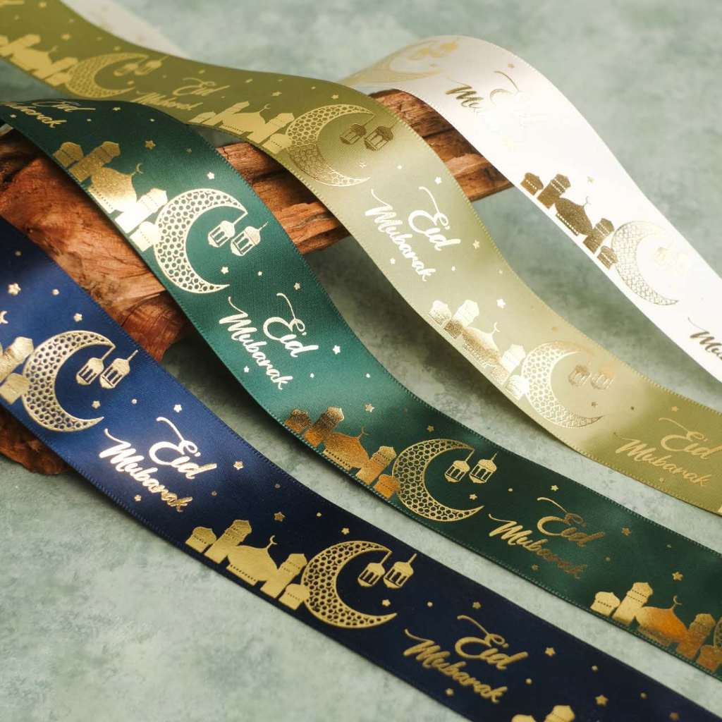 (1Roll 22meter) Pita satin lebaran / Pita Lebaran/ Pita Ramadhan/ Pita Satin Premium Lebaran 2026