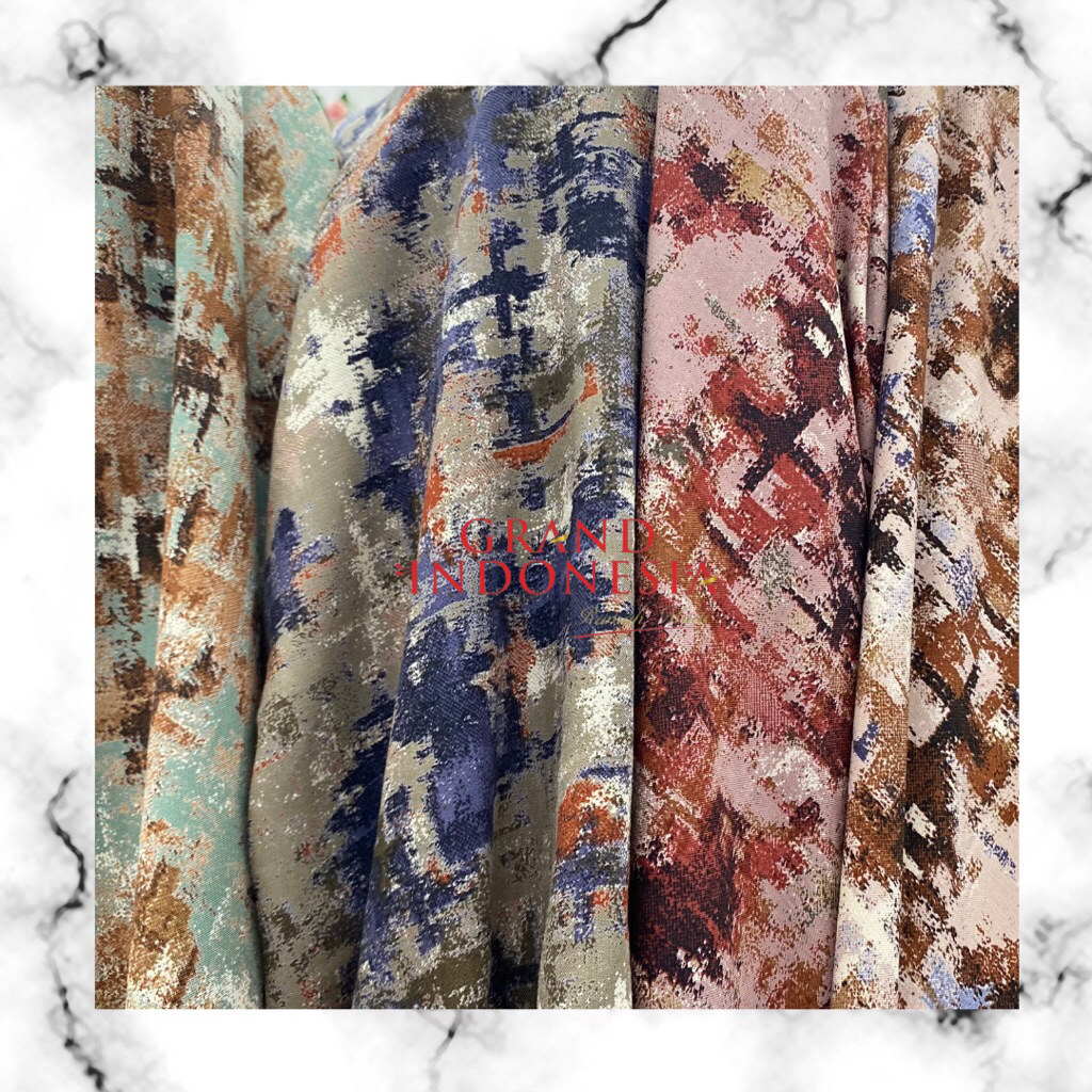 Rayon Motif abstrak meteran Bahan kemeja, blouse, dress, tunik, midi dress