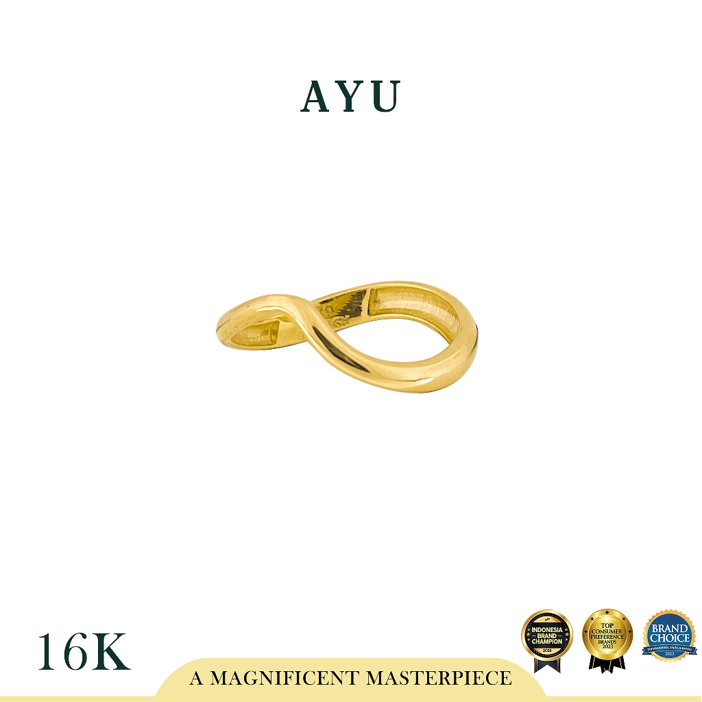 AYU Cincin Emas - Gold Flowy Ring 16k Yellow Gold