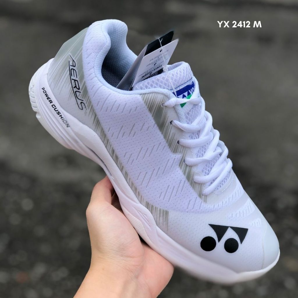 Sepatu Yonex Aerus White Solid, Ready Couple Size 36-45, Sepatu Badminton