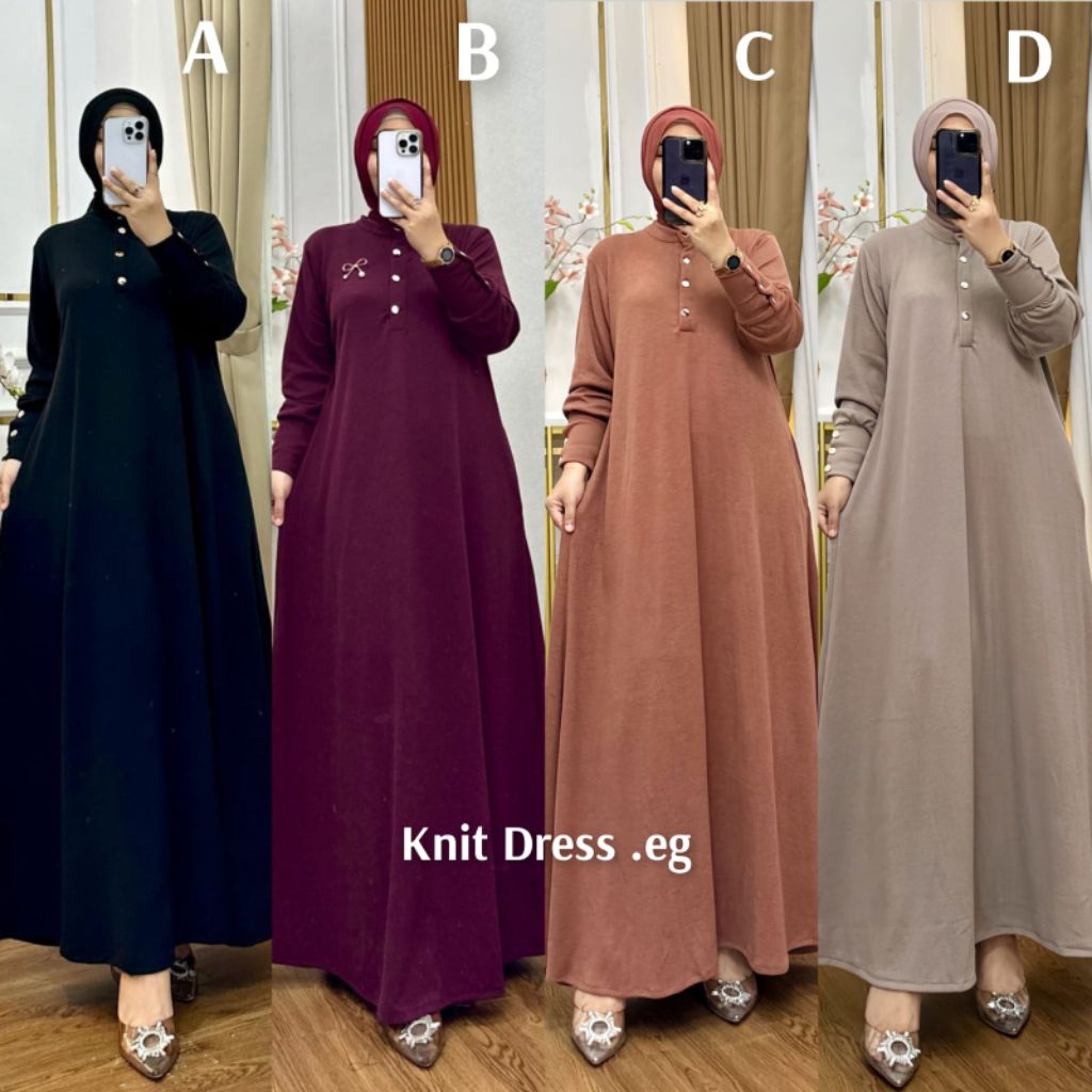 KNIT DRESS BAHAN KNIT LD 110 -115  PB 138