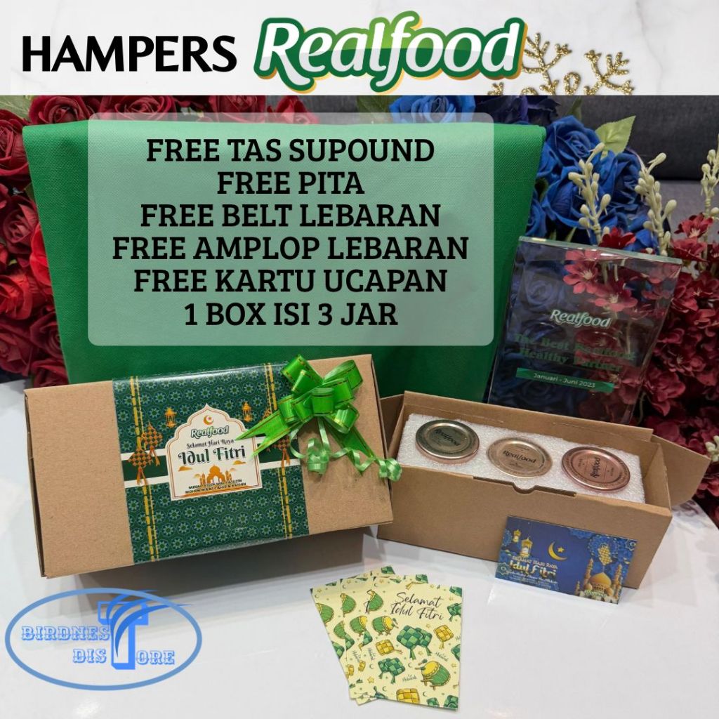 REALFOOD HAMPERS BOX ISI 3 JAR (NATAL/IDUL FITRI/IMLEK/GENERAL) - BOX SESUAI GAMBAR