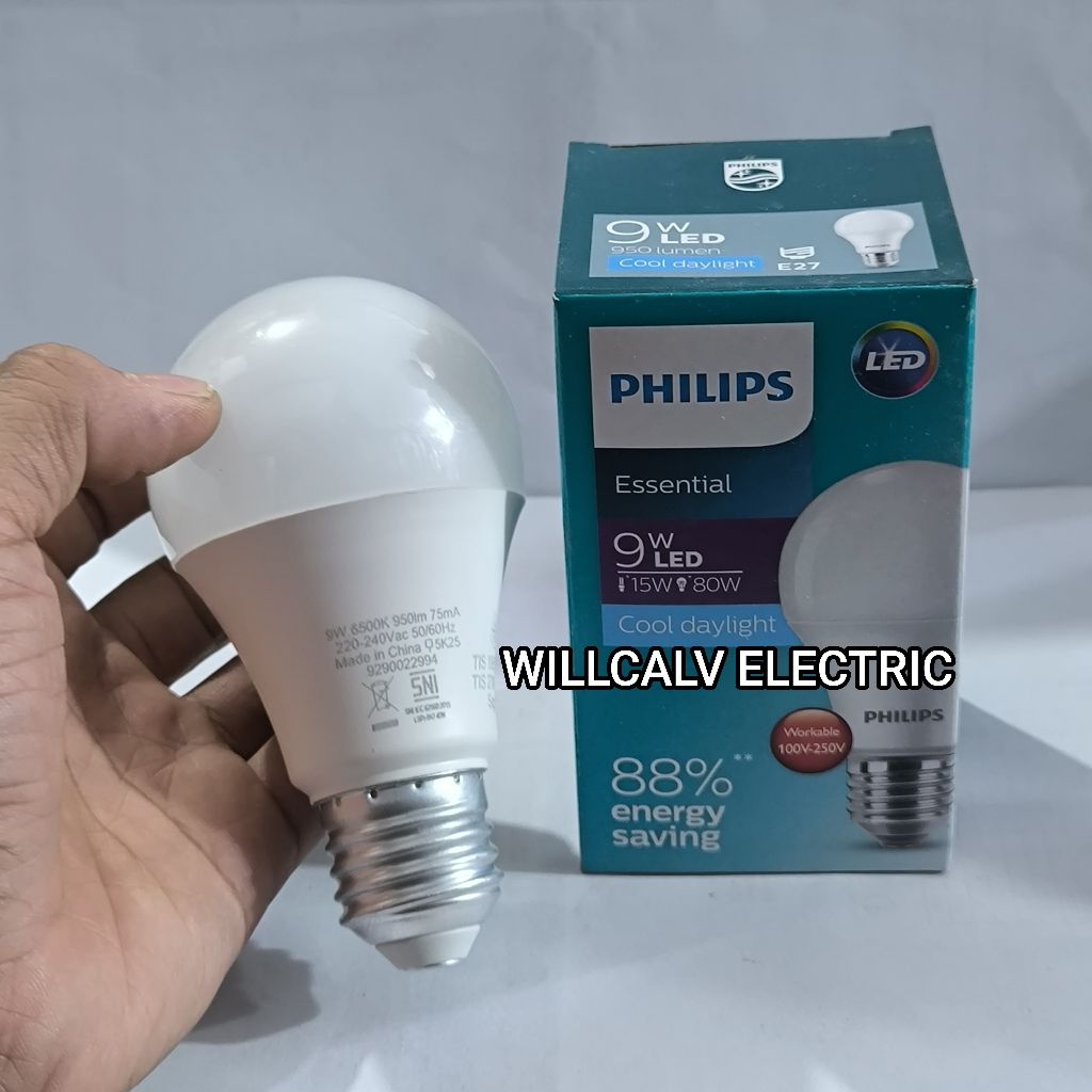 Lampu led philips 9w Essential cahaya putih / Lampu led Philips Essential 9w cahaya putih