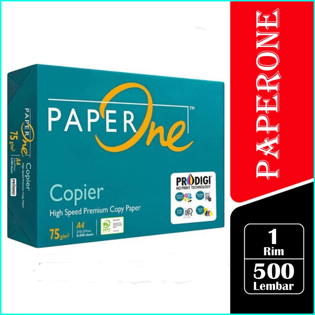 (1 RIM) PaperOne Kertas A4 75gr Copier 1 Rim / Kertas HVS A4 Kertas Fotocopy