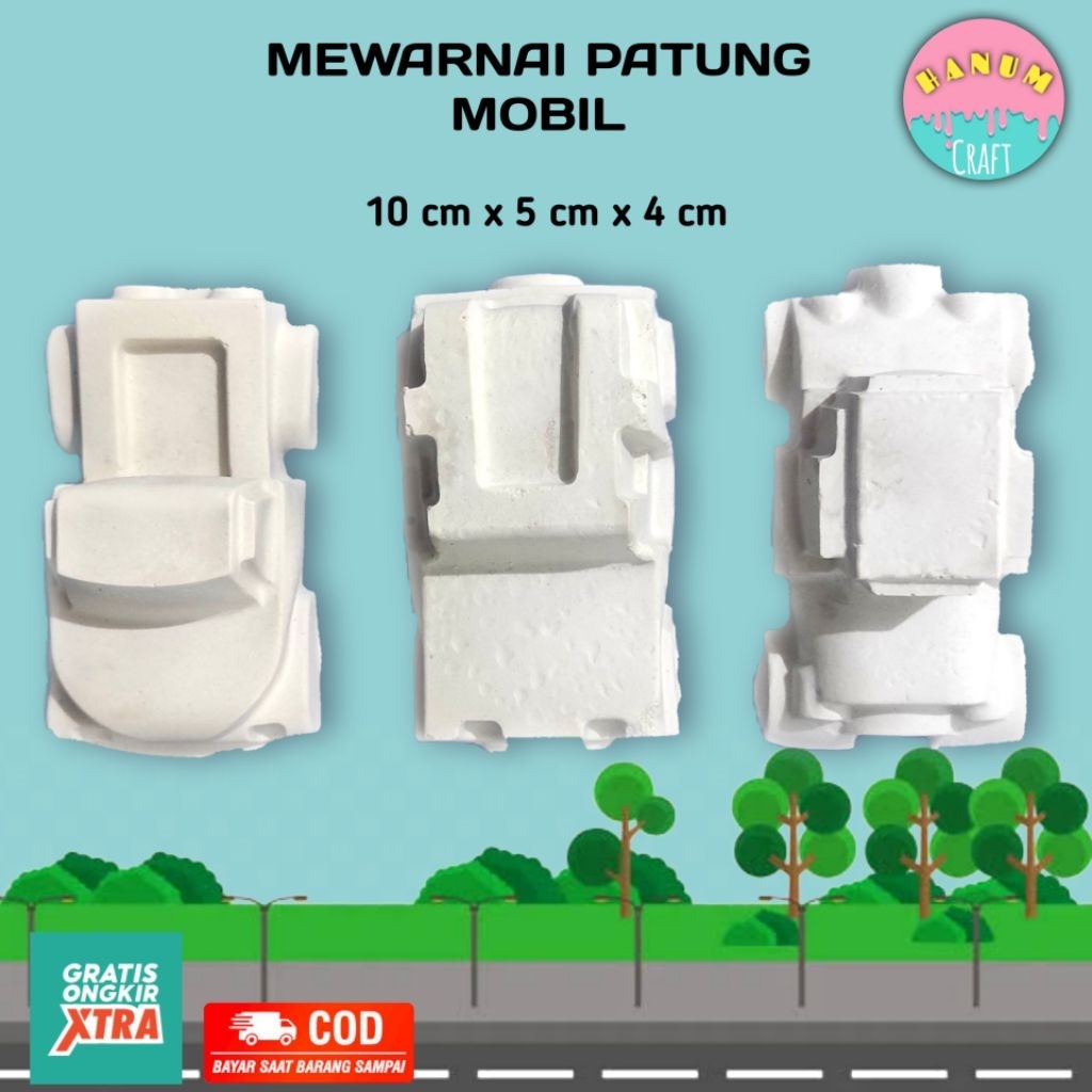 Mainan Edukatif Edukasi Anak Mewarnai Melukis Patung Gypsum Mobil Besar