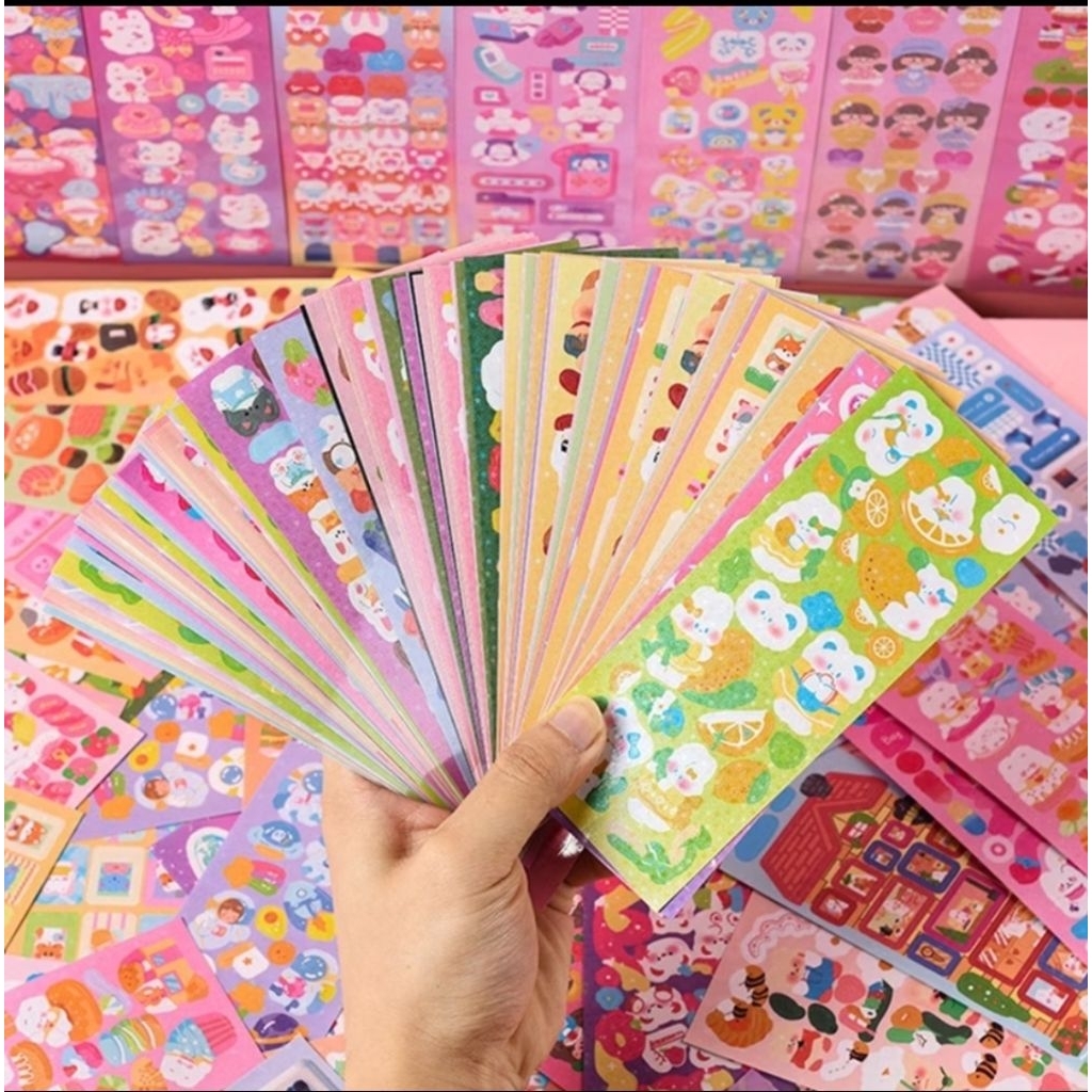 Stiker Kartun Shiny Motif Unik - Set DIY Hias Buku Catatan & HP Cover