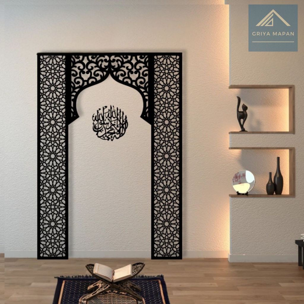 Mihrab Mushola Rumah Estetik Mihrab Mushola Minimalis Mihrab Mushola Rumah Dekorasi Dinding Bahan PV