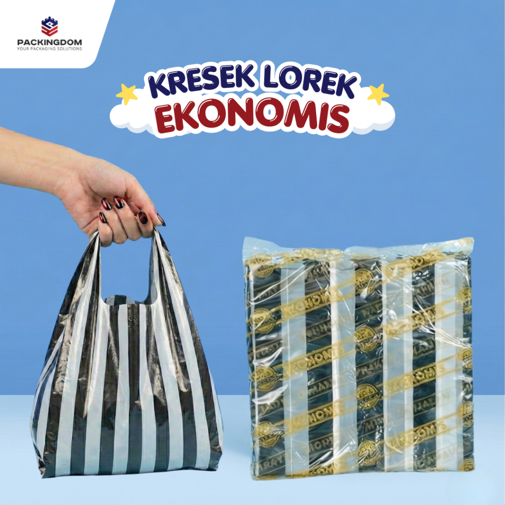 Plastik Kresek Salur Hitam Putih Ekonomis - Kresek Hitam Putih - Kresek Loreng - Kresek Lurik Ekonom