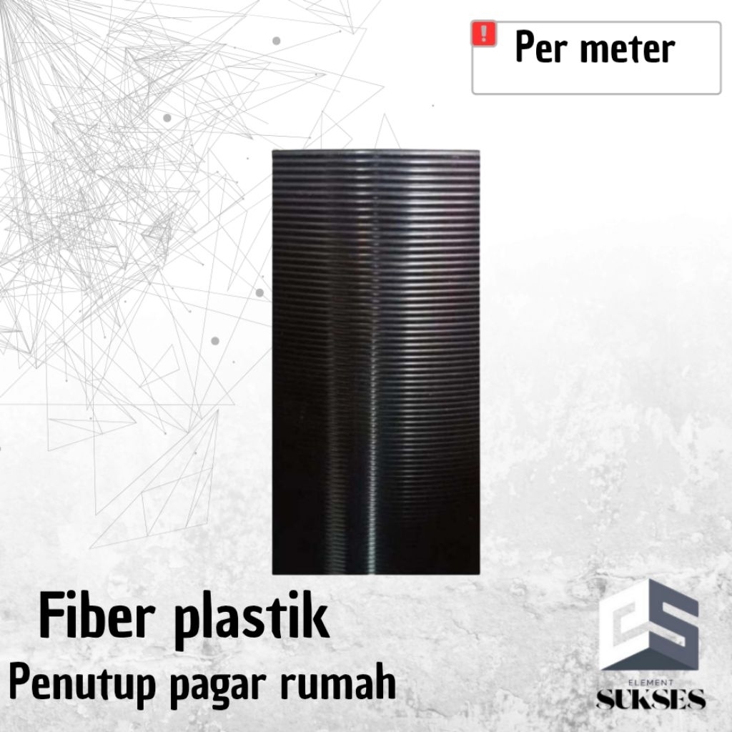 Fiber plastik penutup pagar rumah garis tebal awet. gloss  tebal 1mm