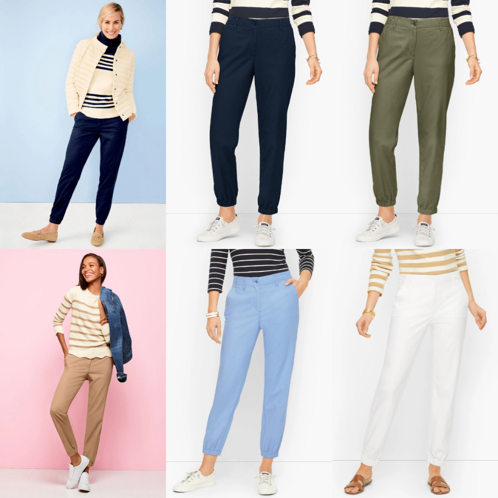 Celana Jogger Wanita Talbots Tapered Twill Joggers