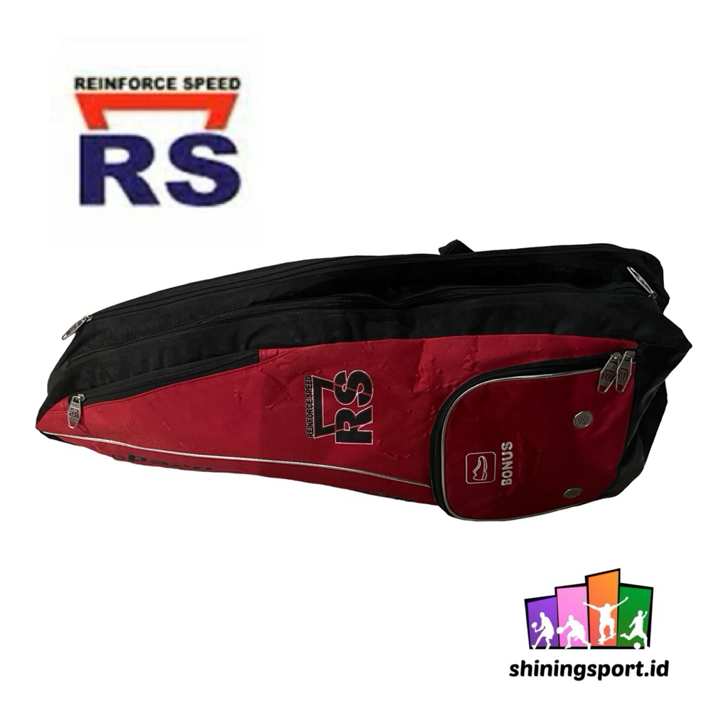 Tas Raket Badminton RS 2R Bahan Tebal Model Ransel (+ Resleting Sepatu)