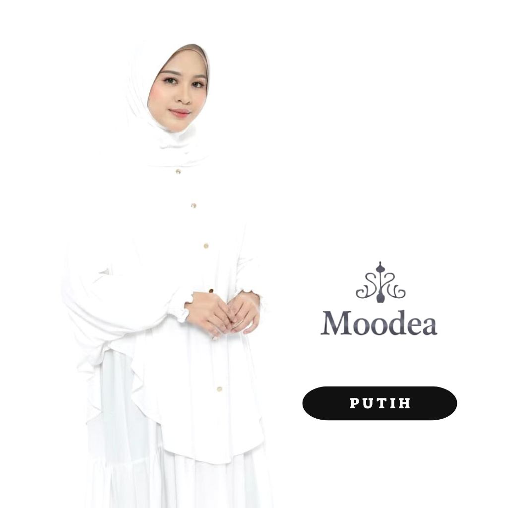 Bergo instan jumbo jersey premium / jilbab syar'i / kerudung umroh putih moodea