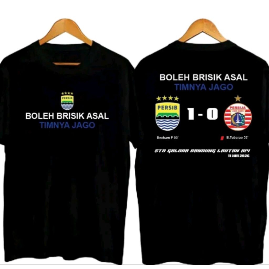 Kaos T-shirt PERSIB 1 VS 0 PERSIJA Kaos Distro Unisex