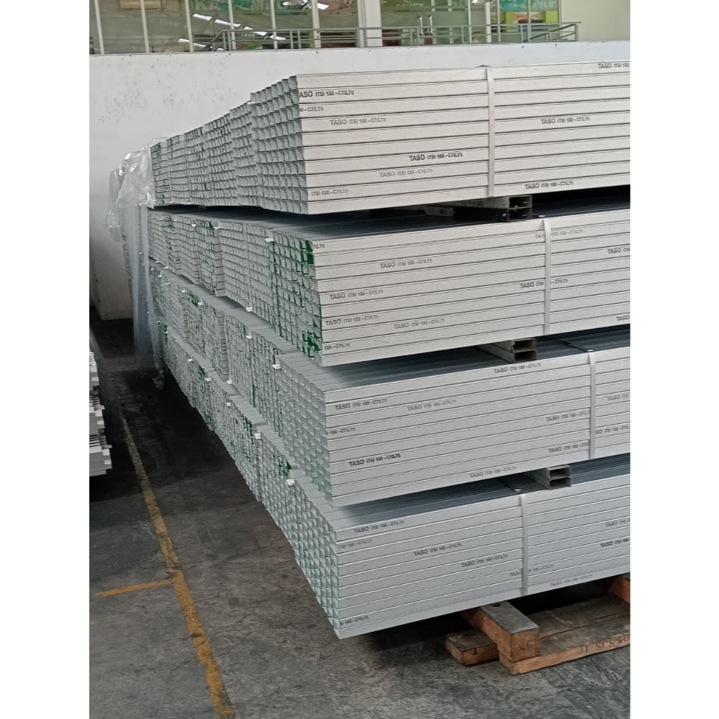 TASO RANGKA BAJA RINGAN C75.75 || C75.100 Profil Kanal C  0.75mm 1.00mm Panjang 6m untuk Atap Rumah 