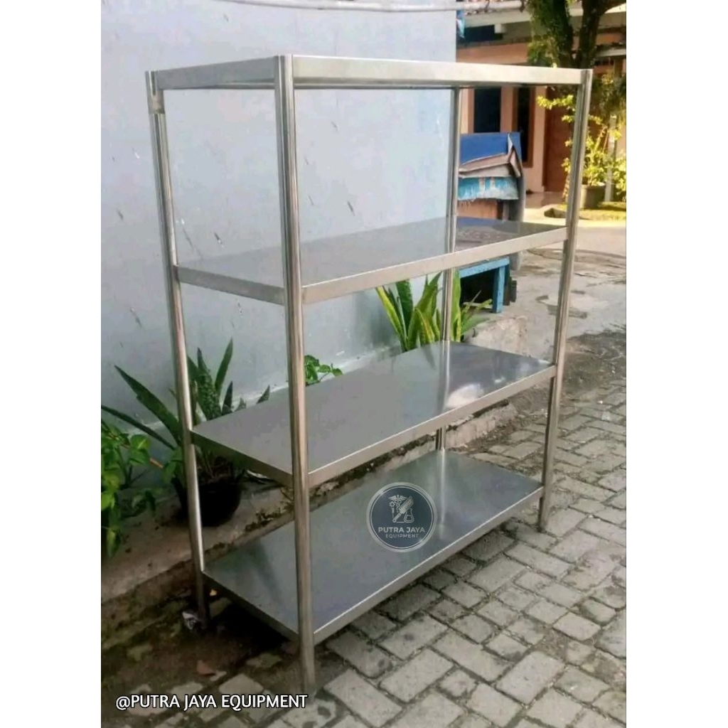 Rak stainless 4 tier solid MBG 201 HL - rak stainless 4 susun - rak 4 susun stainless steel