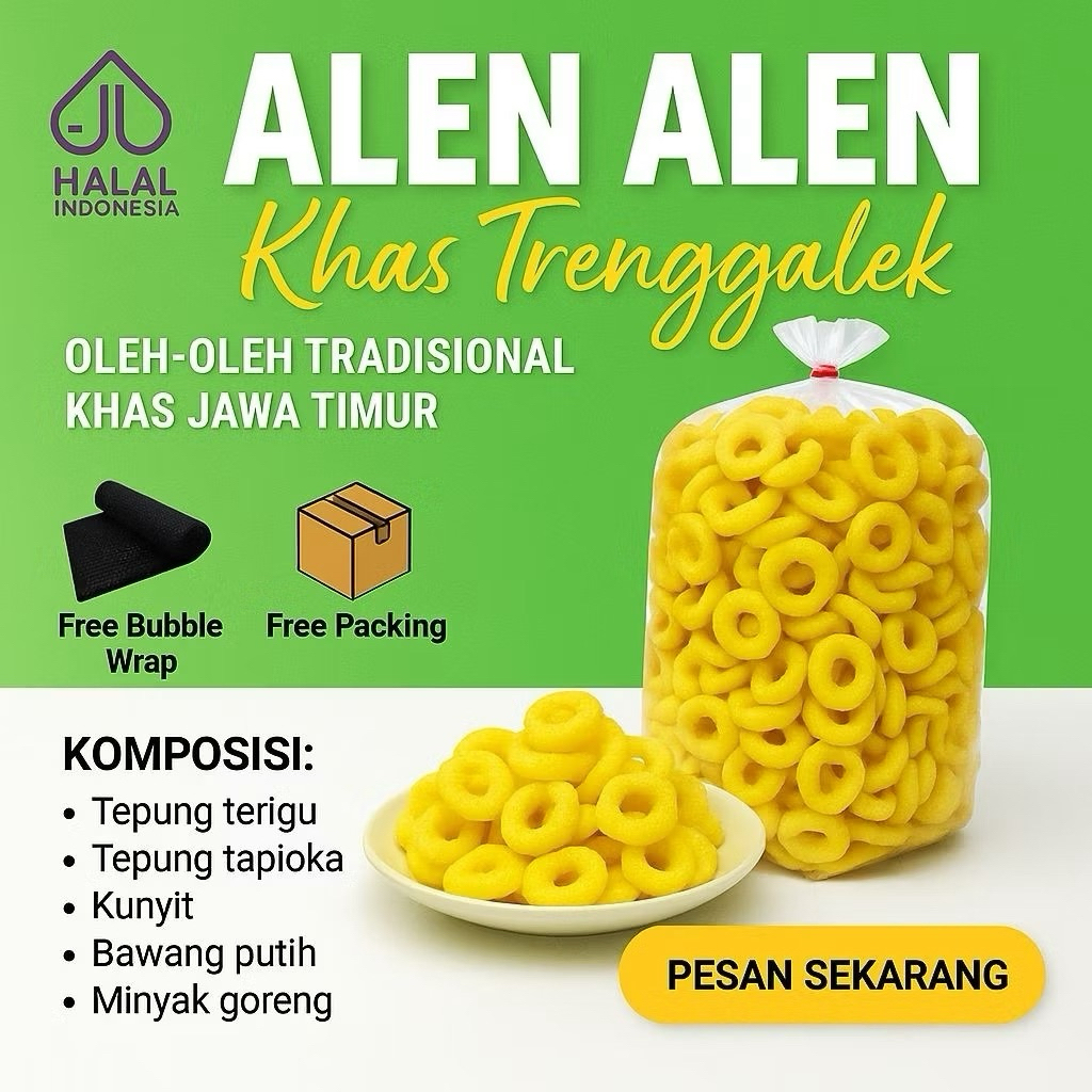 Makanan Ringan Alen Alen Khas Trenggalek - Gurih, Renyah, dan Pedas