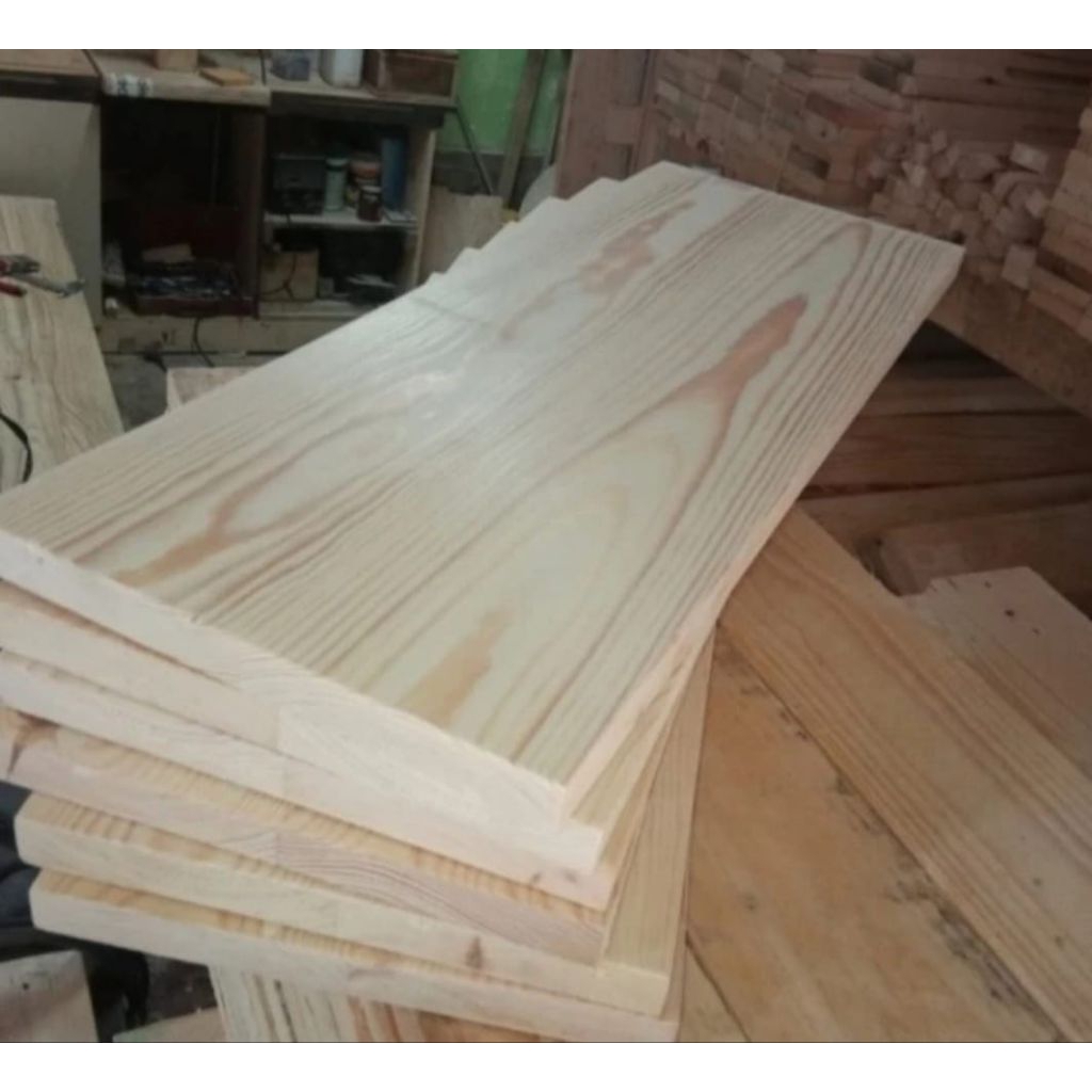 papan kayu jati Belanda 100 x 20 x 2 cm amplas halus siap pakai