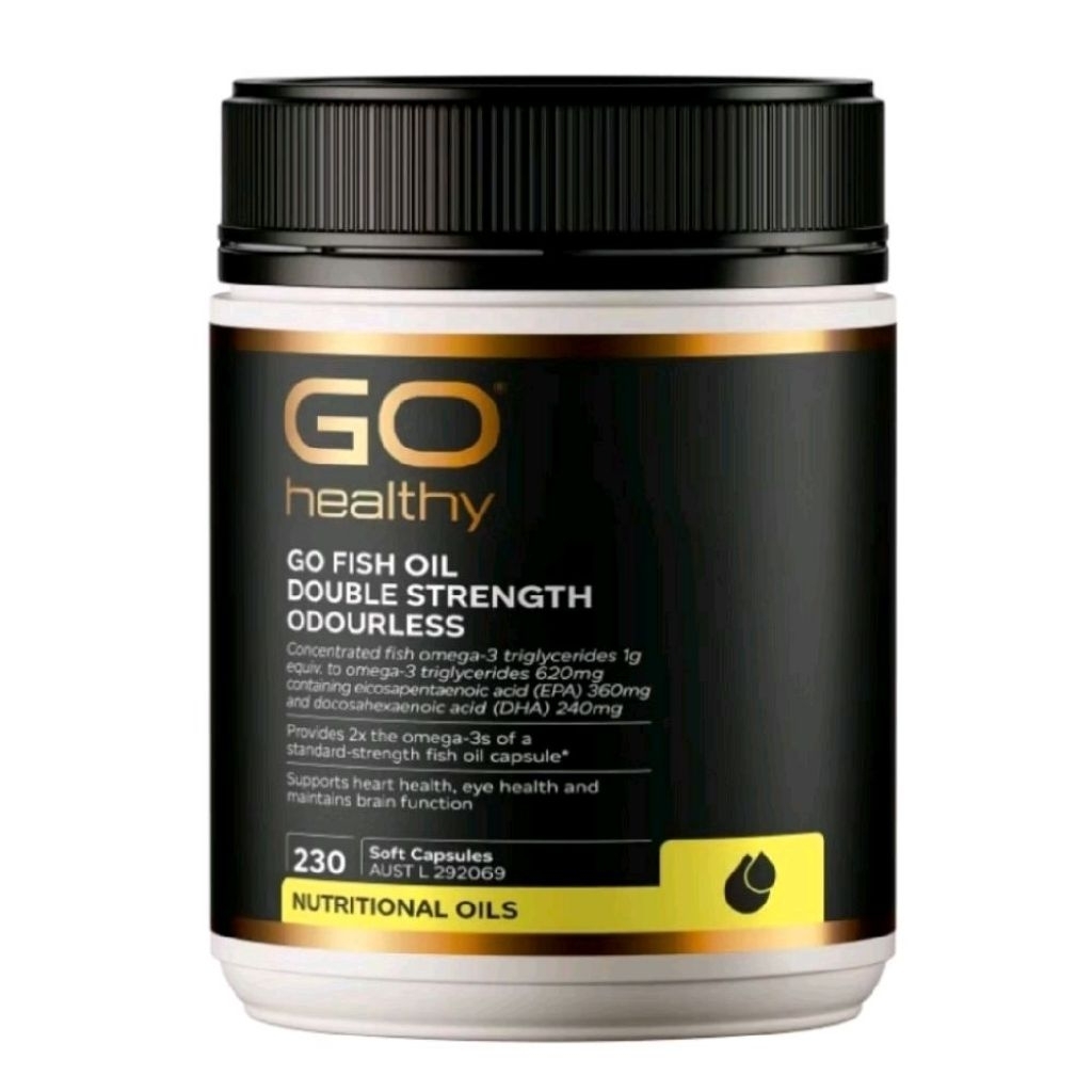 Go Healthy Fish Oil Double Strength Odourless 230 soft gel capsules