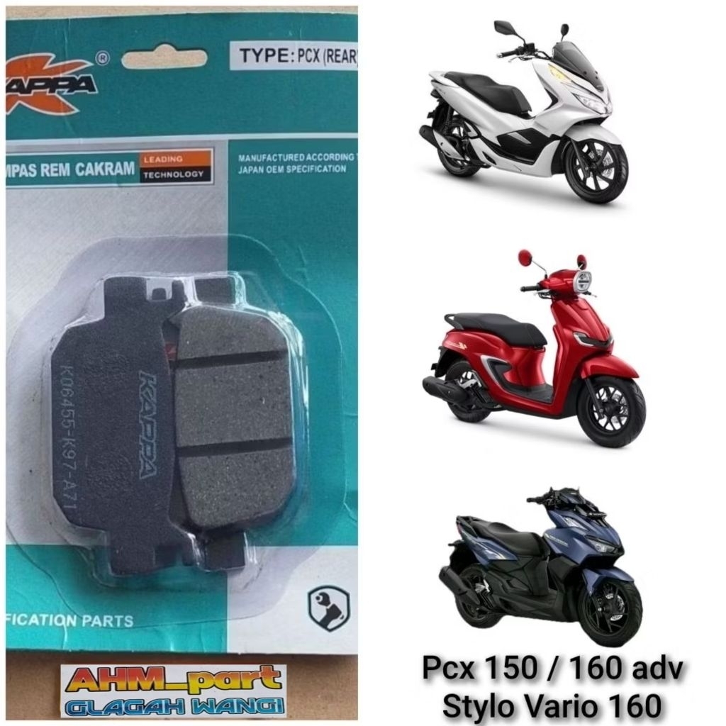 Dispad / kampas rem belakang pcx 150/160 REAR ori KAPPA