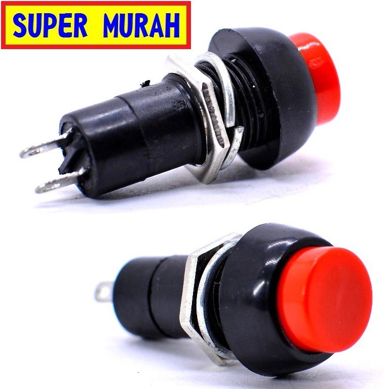 (RAK 1C) SAKLAR PUSH ON OFF BESAR Bulat Tombol On Off Toggle Ac Dan Dc Led Motor Mobil 12v 24 Volt G