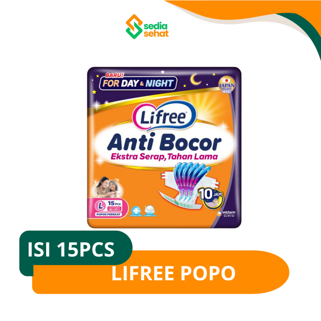 LIFREE Popok Perekat untuk lansia atau dewasa Ukuran L,M & XL -Lifree popok dewasa perekat