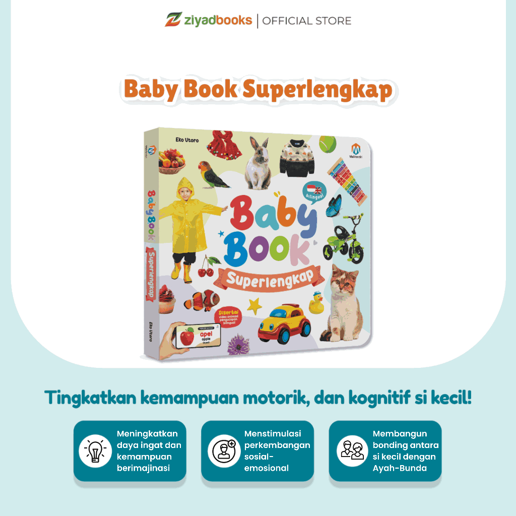 Ziyadbooks - Boardbook Baby Book Superlengkap - Buku Bayi Usia 0+ Tebal Berwarna