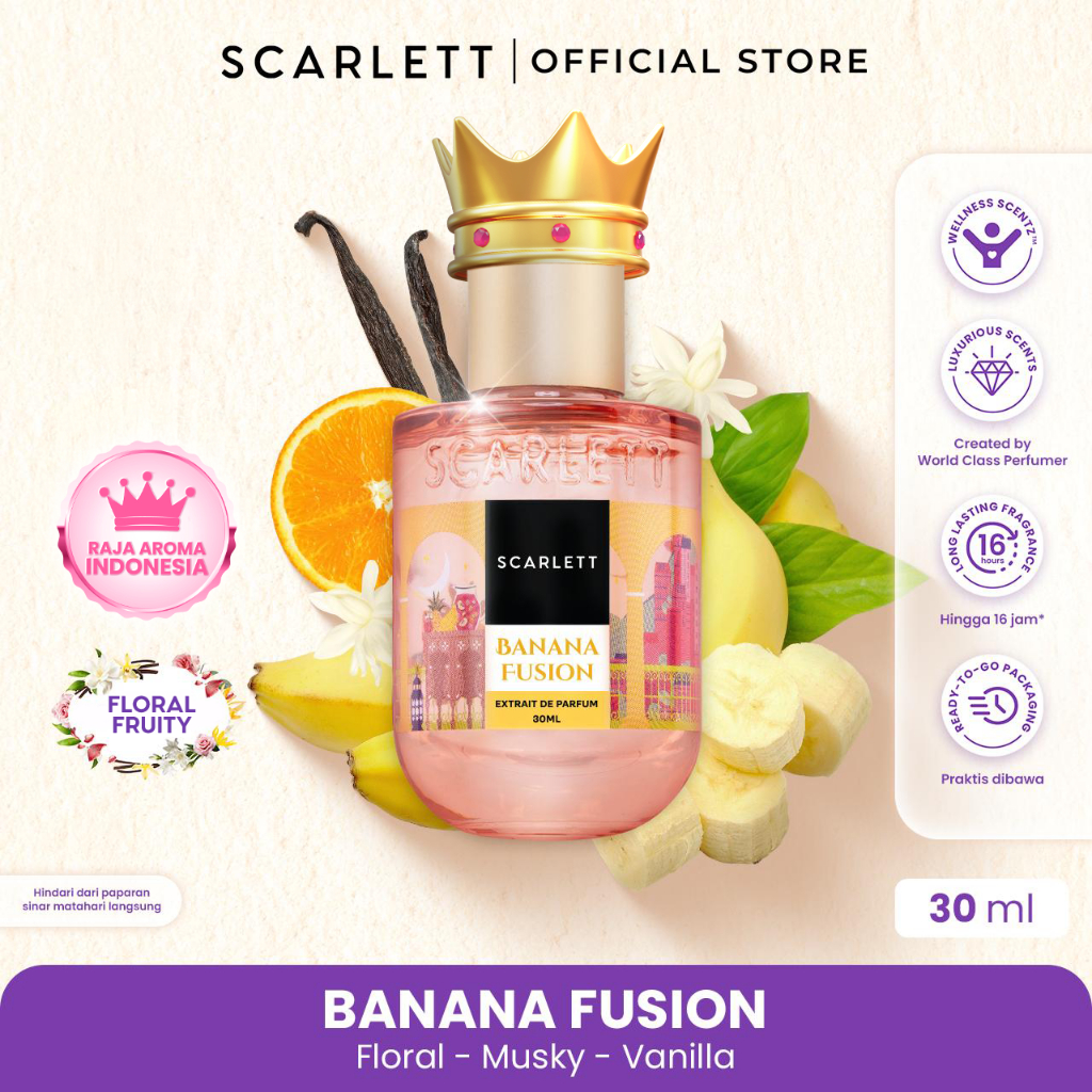 SCARLETT Banana Fusion Extrait De Parfum 30ml Wangi Unik Yang Manis Seperti Makanan Penutup   - Taha