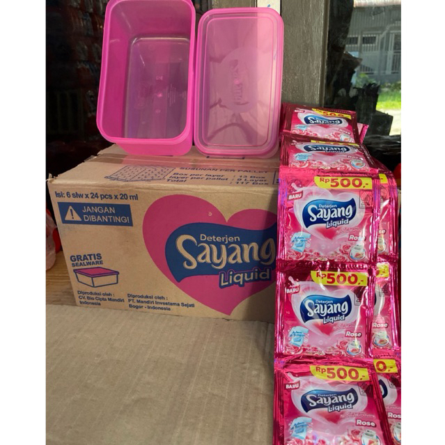 SAYANG SACHSET DETERGEN LIQUID 1 KARTON 144 PCS FREE 6 BOX