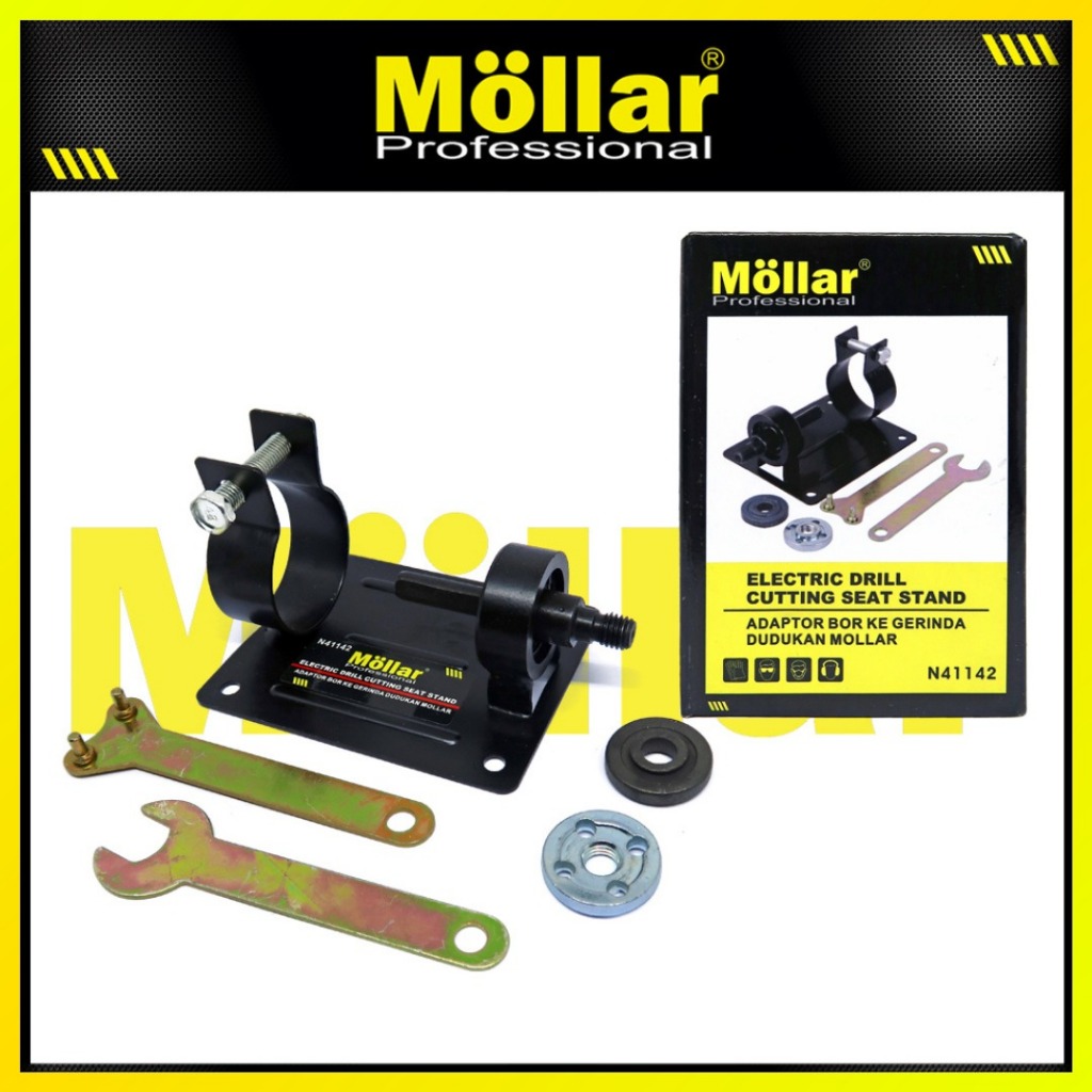 Mollar Dudukan Gerinda Untuk Mesin Bor 13mm 10mm - Adaptor Gerinda Tangan Portable Lengkap Kunci Set