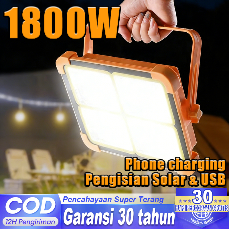 [Garansi 30 tahun] Lampu emergency Lampu darurat  tahan 24 jam Lampu LED Solar 2500W Lampu solar pan