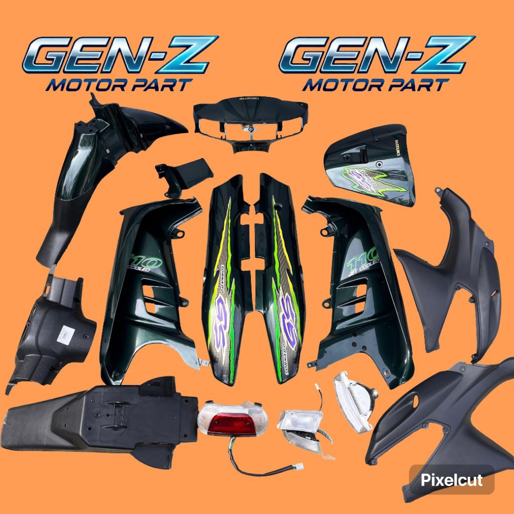 PAKET FULL BODY HALUS BODY KASAR SUZUKI TORNADO SHOGUN KEBO WARNA HIJAU BOTOL