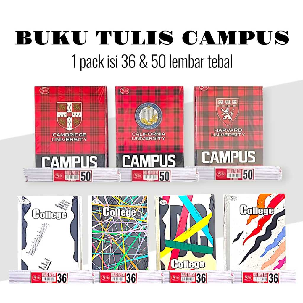 buku tulis campus 1pack 36 50 lembar tebal besar