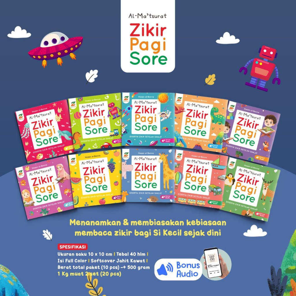 (KIBLATbuku) 1 Set Isi 10 Al Matsurat Anak - Zikir Pagi Sore Setelah Shalat Ziyad Books