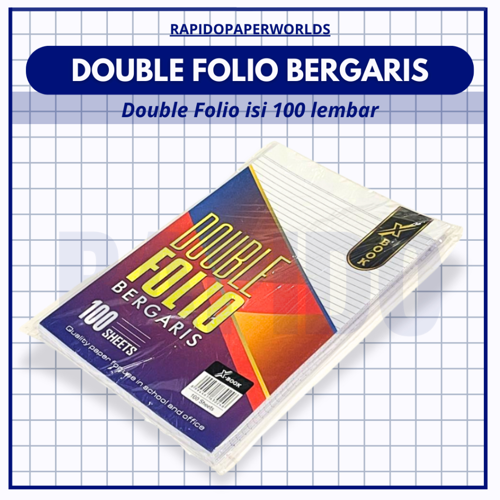 [ 1 Pack ] KERTAS Double Folio Bergaris 100 Lembar