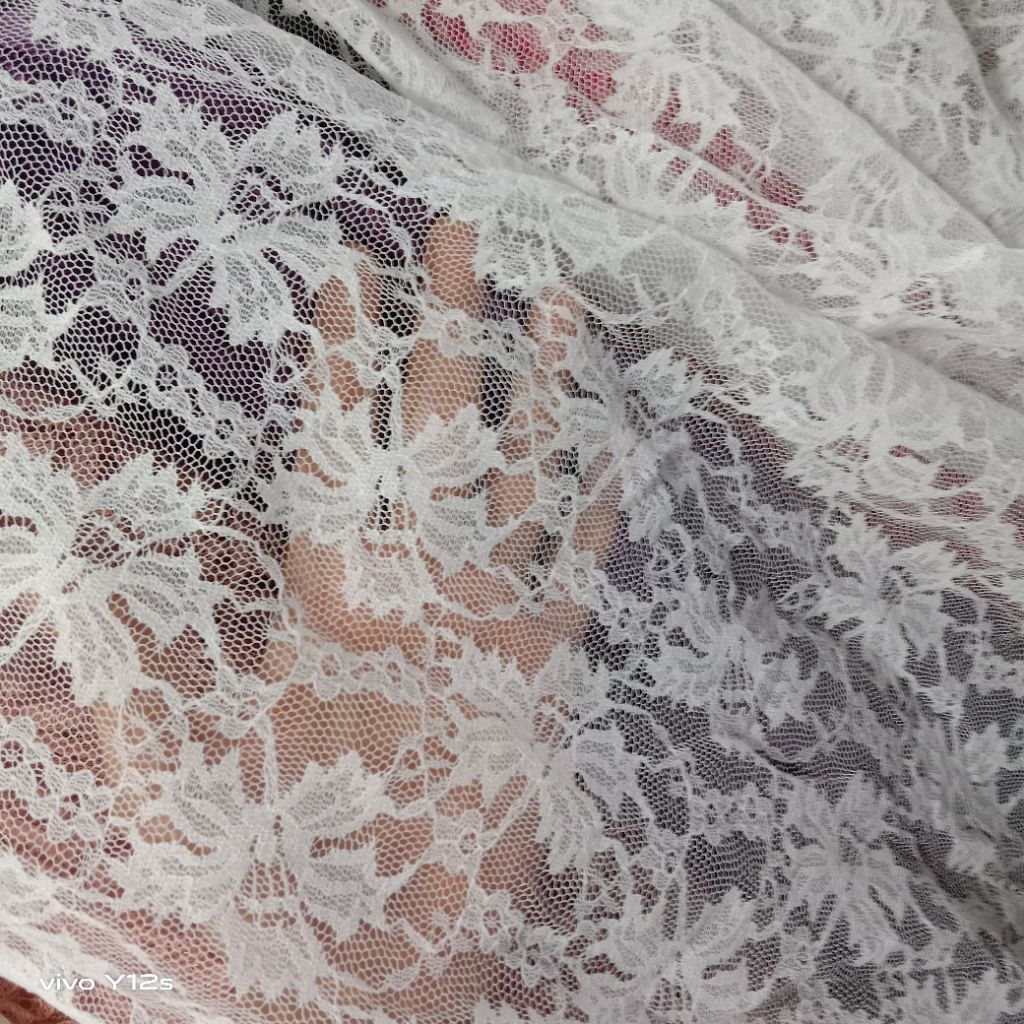 Kain Brokat Chantily / Harga / 0.5m / Kain Brokat Chantily Meteran / Bahan Brokat Chantily / Bahan B