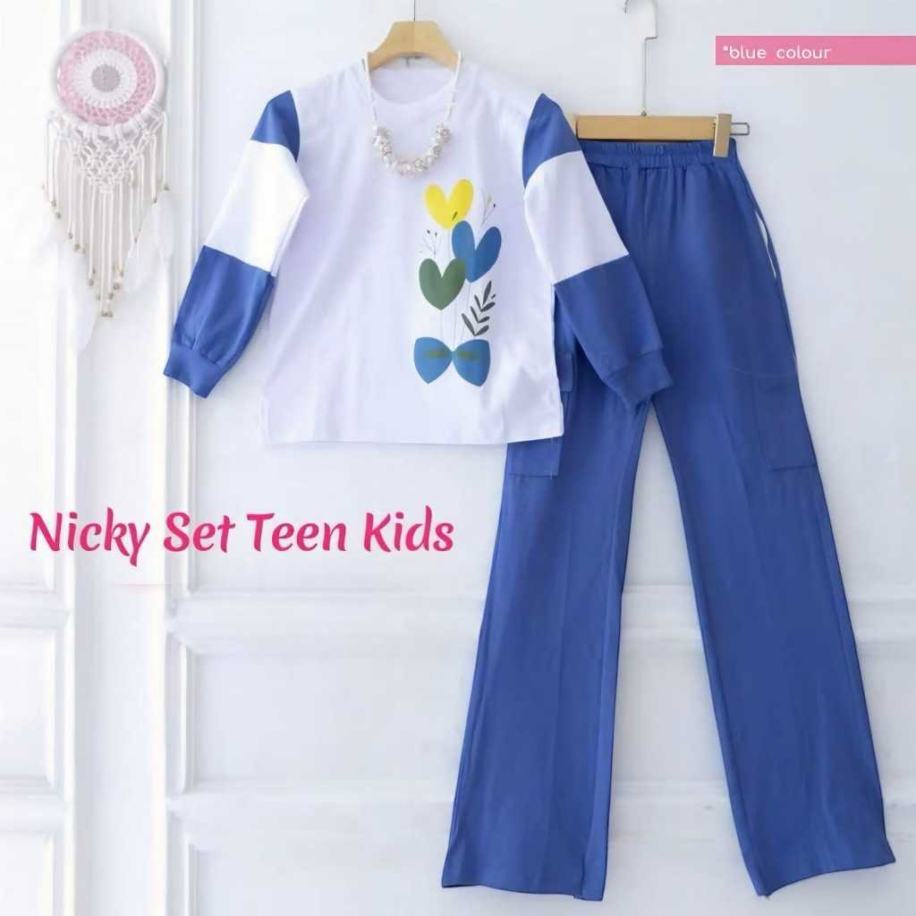 NICKY SET KIDS (3THN-13THN) CELANA CARGO CRINKLE ATASAN KATUN | SETELAN MELDI | ONE SET ANAK REMAJA 