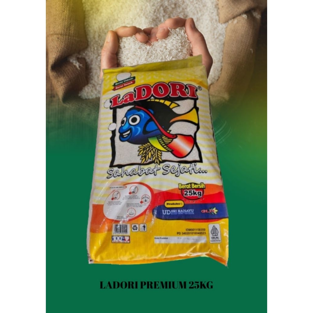 Beras 25 Kg LADORI - Premium, Pulen, Bersih, Tanpa Pemutih || (HARGA GROSIR CHAT ADMIN)