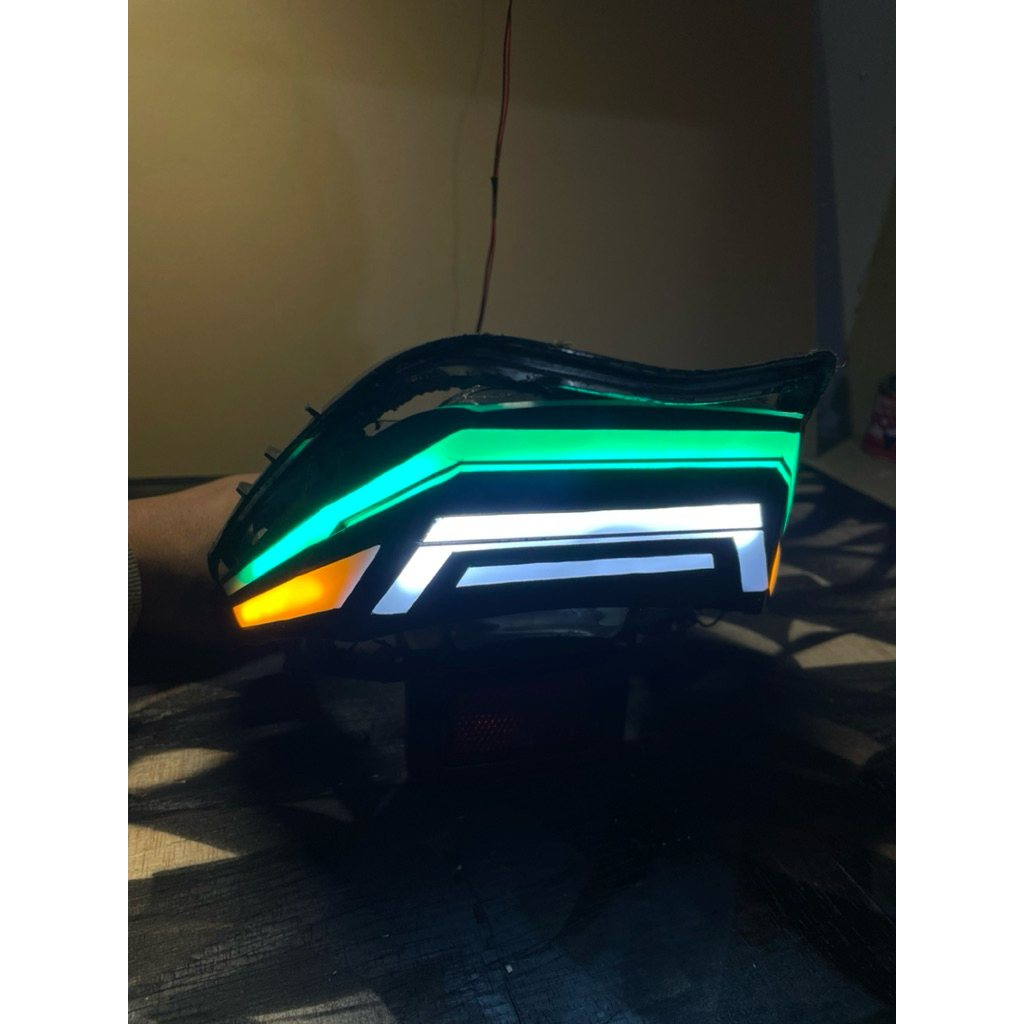 Stoplamp lazy supra x 125 old Wave 125i Green hijau plus runing banyak mode otomatis