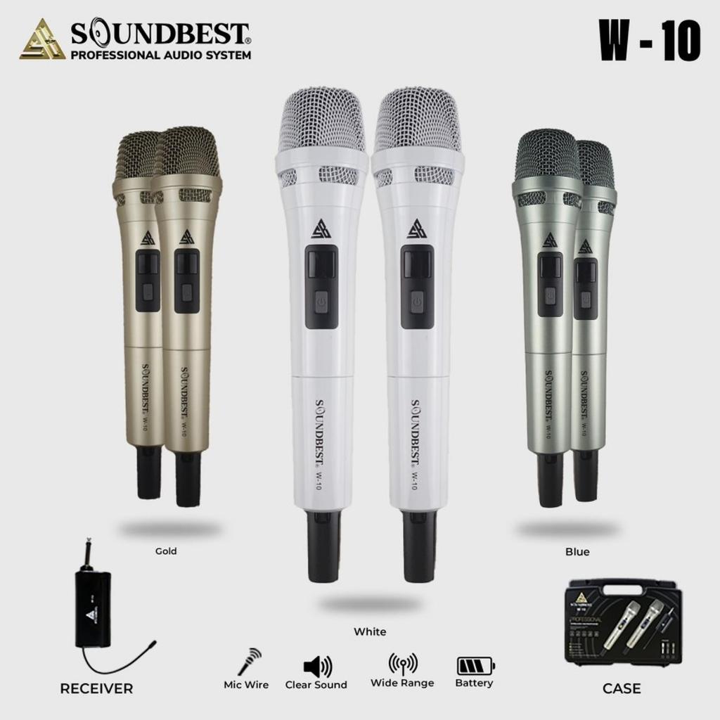 Mic Wireless Soundbest W10 Original Microphone Tanpa kabel soundbest W 10