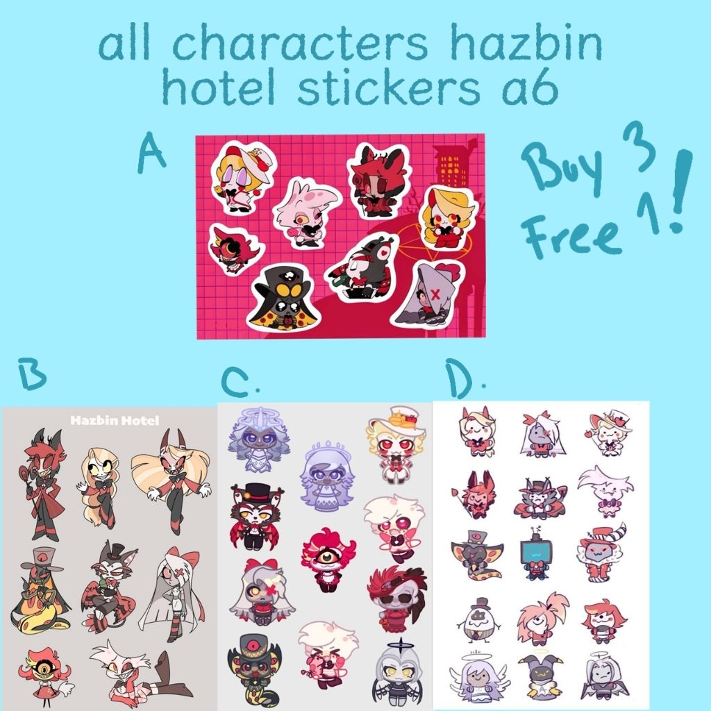 hazbin hotel character stickersheet