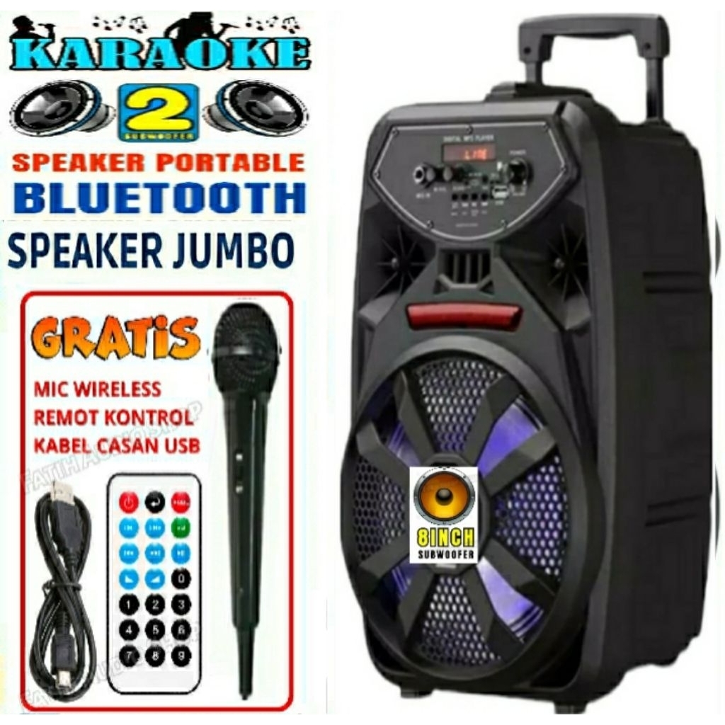 SPEAKER BLUETOOTH SUPER BASS KMS 3381 FREE MIC KARAOKE //Rejeki