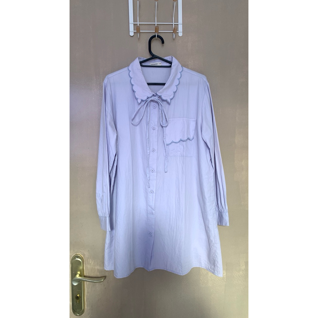 preloved blouse katun kerah bordir