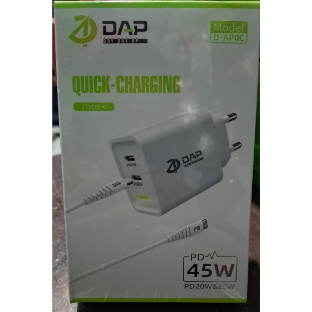 DAP Charger D-AP0C + Kabel Type-C 45W Quick Charging Charger