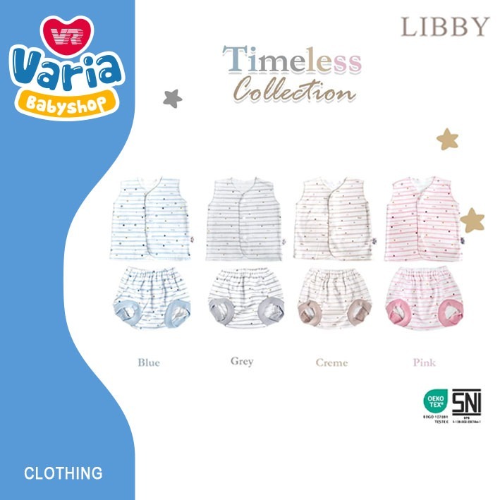 LIBBY SETELAN KUTUNG TIMELESS COLLECTION NEWBORN UNISEX / SETELAN NEWBORN CELANA POP | LIBBY BABY